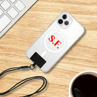 Cover iPhone Protettiva MagSafe Trasparente con iniziali e laccio