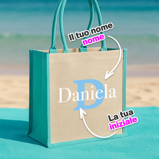Borsa mare personalizzata con iniziali e nome