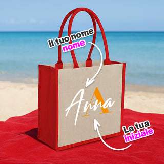 Borsa mare personalizzata con iniziali e nome