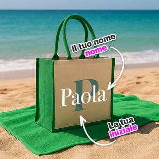 Borsa mare personalizzata con iniziali e nome
