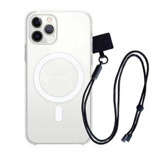 Cover iPhone Protettiva MagSafe Trasparente con iniziali e laccio