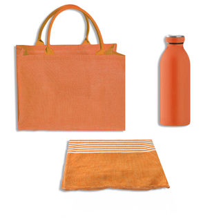 SET Summer - Combo Borsa + Borraccia + Telo Mare ARANCIONE