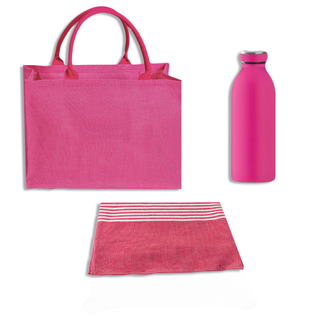 SET Summer - Combo Bag + Water Bottle + PINK Beach Towel