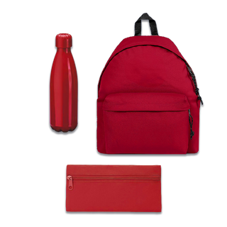 Set Back to School Zaino + Borraccia + Astuccio Rosso