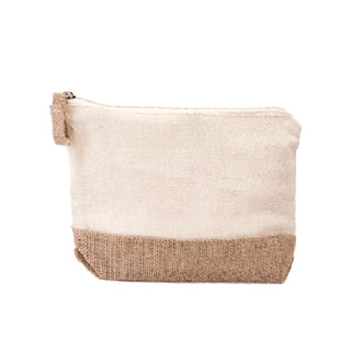 Natural jute beach clutch bag personalized with initials and name