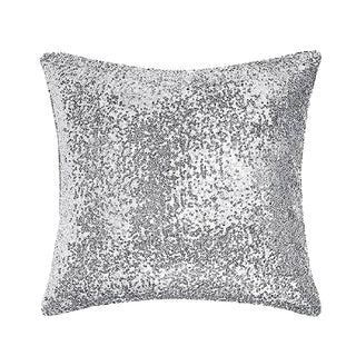 Square cushion with silver sequins 100% polyester with photo