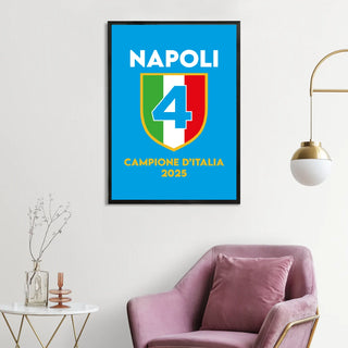 Quadro 4° Scudetto SSC Napoli Tricolare