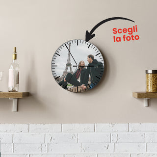 Orologio da parete in plexiglass personalizzato con foto, diametro 30, spessore plexi 10mm