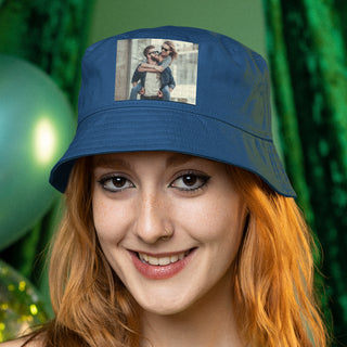 Dark Blue Miramare hat personalized with photo.