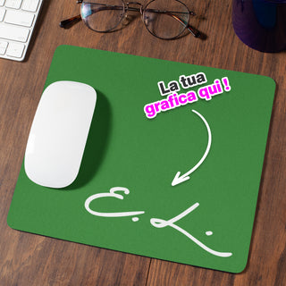 Green Mouse Pad Personalized with initials.