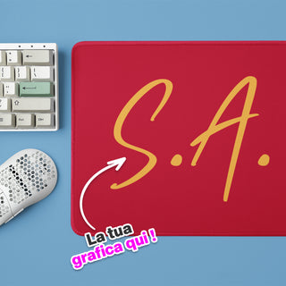 Red Mouse Pad Personalized with initials.