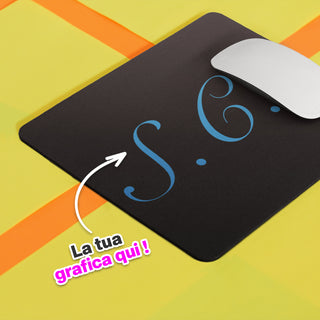 Black Mouse Pad Personalized with initials.