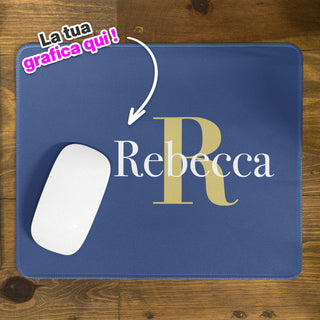 Blue Mouse Pad Personalized with initials and name