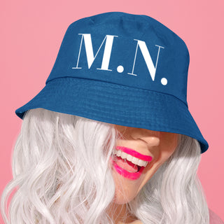 Blue Miramare hat personalized with initials.